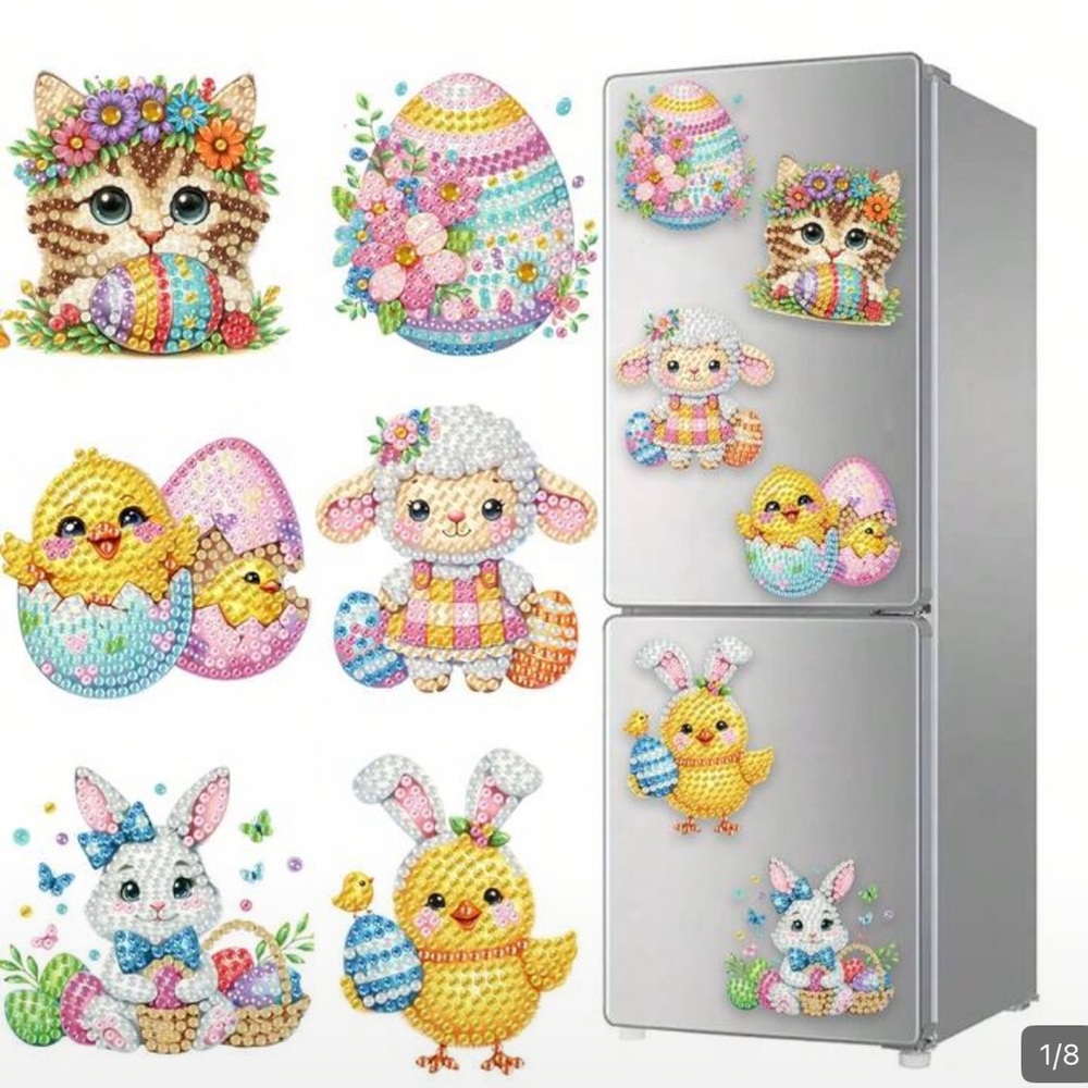 Diamond art Easter Themed Refrigerator Magnets